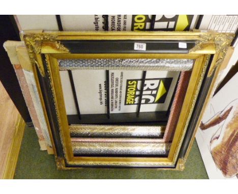 Four new gilt and black painted vintage style picture frames, internal measurements H; 60 cm x W: 50cm