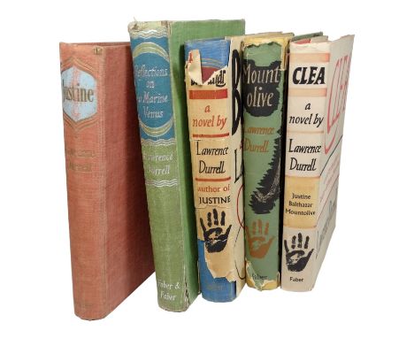 DURRELL Lawrence - The Alexandria Quartet, published Faber &amp; Faber, first editions, including Justine, in red cloth, Balt