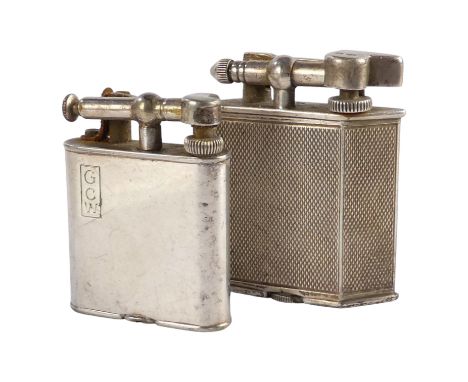 An Art Deco style Parker Beacon silver cigarette lighter - London 1936, Parker Pipe Co, rhombus shaped with engine turning, t