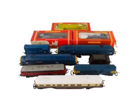 A Hornby Dublo diesel shunting engine - boxed, together with other diesel locomotives and engines, some boxed.