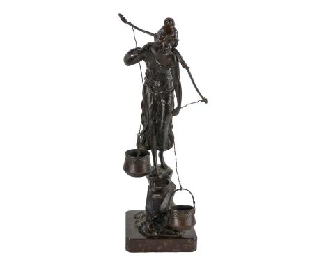 # Victor Heinrich SEIFERT (Austrian 1870-1953) Water-carrier Bronze Signed to rocks and raised on a red marble base Height 40