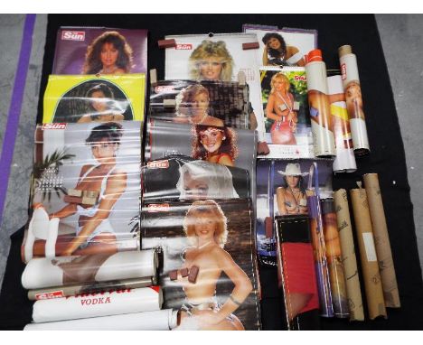 Approximately 25 vintage Page 3 calendars, 1970's and later.