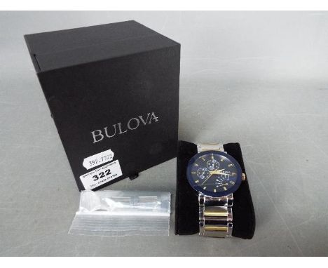 A gentleman's Bulova ceramic faced chronograph wristwatch
