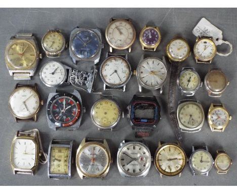 A collection of various, vintage, wristwatch heads, lady's and gentleman's.