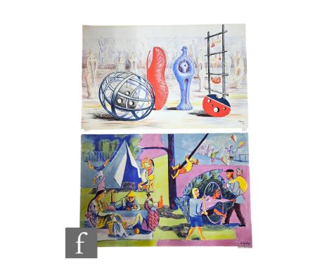Charles Robert Owen Medley CBE, RA, (1905 - 1994) - Acrobats, lithograph, signed in the stone and signed in pencil, unframed,
