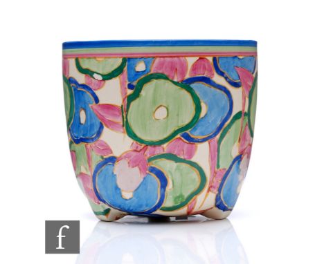 Clarice Cliff - Blue Chintz - A Dover Jardinière circa 1932, hand painted in the&nbsp;Blue Chintz pattern with stylised flowe