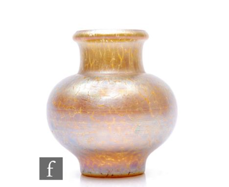 Loetz - An early 20th Century Candia Papillon decor glass vase, circa 1900, of globular form with short collar neck and small