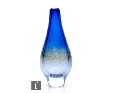 Sven Palmqvist - Orrefors - A post war Kraka glass vase circa 1955, of ovoid form with tapering neck cased in clear crystal o