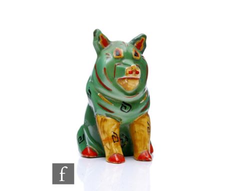 Louis Wain - Max Emanuel &amp; Co - A ceramic 'Lucky Pig' spill vase&nbsp;circa 1914, painted marks and impressed Made In Eng