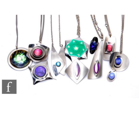 Various makers - A collection of 1970s stainless steel jewellery, makers include Ralph Weston and Sarah Coventry, including s