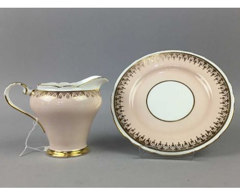 AYNSLEY TEA SERVICE,with floral and gilt decoration, comprising twelve trios, sugar and cream
