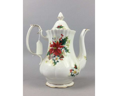 ROYAL ALBERT 'POINSETTIA' PATTERN PART TEA SERVICE