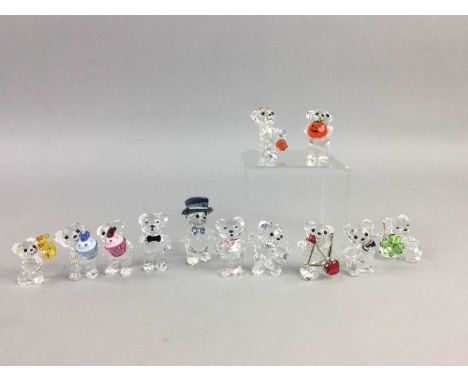 COLLECTION OF TWELVE SWAROVSKI BEARS,the tallest 5cm highOverall good condition, only piece with any noticeable damage is the