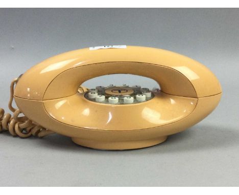 RETRO STYLE TELEPHONE,23cm wide, along with an alarm clock (2)
