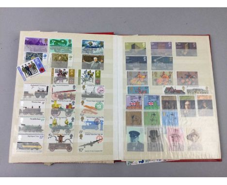 COLLECTION OF WORLD STAMPS,in albums, books and loose, also including a small group of postcards, contained in a vintage suit