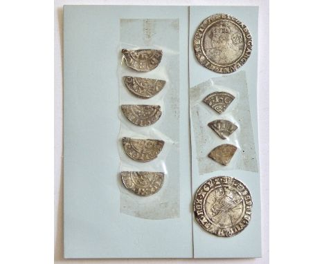 Henry VIII First Coinage, Groat, MM. Portcullis, S2316, fine, some obv scratches and bends and Elizabeth I, 1584 Sixpence, S 