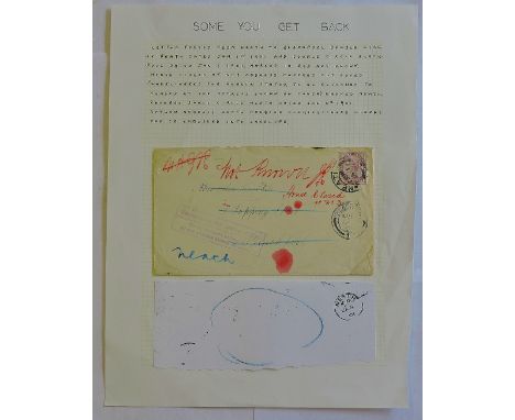 1901 Cover-Neath-Blackpool and returned to sender with red M/S marks + Instructional mark. XX-XXX