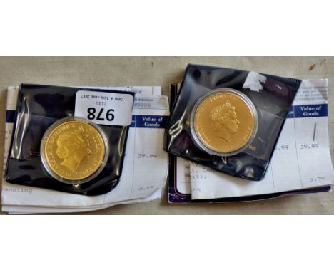 Cook Islands 2013 Dollar Proof-like,, gold plated Unicef issue with certificate. Issue cost £40 and Guernsey 1012 Fifty Pence