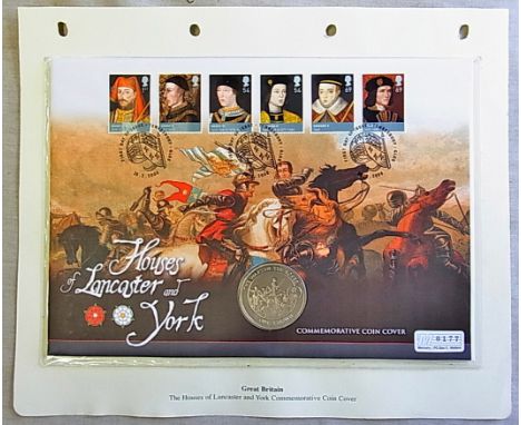 Great Britain 2008 - (28th Feb) Houses of Lancaster and York, mercury first day cover with Gibraltar crown coin