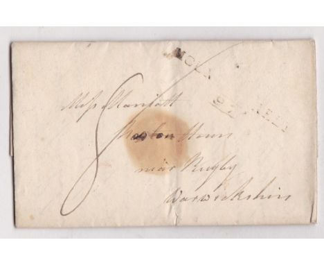 Lincolnshire 1808 EL Gainsborough to Lutterworth (Detes) with XXX SL Gainesboro/152 mileage (LI 337) m/s 'Single sheet' plus 