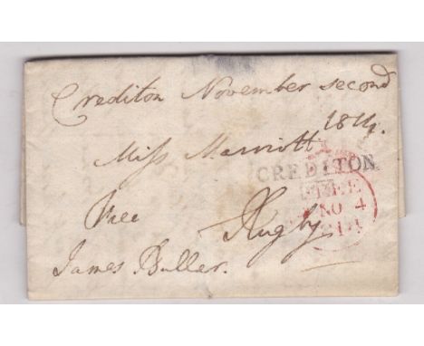 Devon 1810 El Columpton to Regby 'By London and '10' and '11' rates in m/s, SL Columpton/182 DN 269 XX Strike, Rated D.