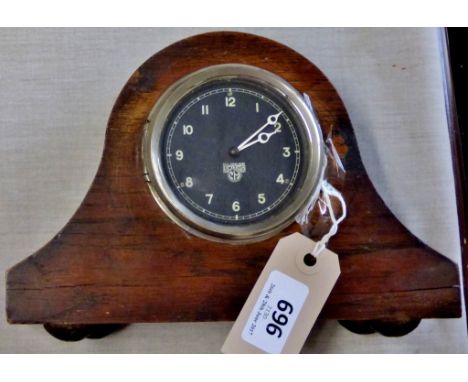 Small 'Smith' Mantel Clock approx 8"x10" Oak Surround C1950 Utility, appears in working order