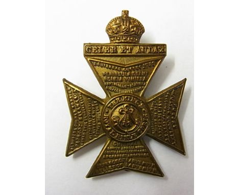 The King's Royal Rifle Corps WWI Cap badge (Brass, slider) Made by J. R. Gaunt with KC, K&K: 2011. Rare officers variant.