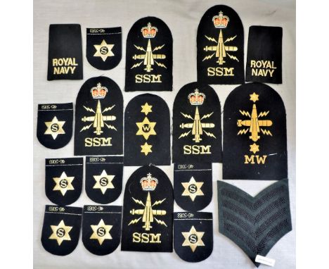 Royal Navy Patches - a collection of (18) including: S, SSM, MW, W etc. Good mixed lot