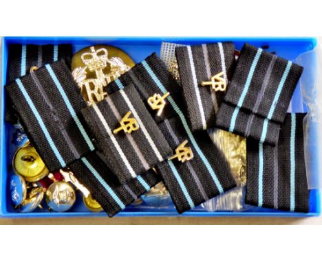 RAF Volunteer Reserve Training Corps, a box full of modern issue badges, epaulette rank slips and buttons. A good mixed RAF l
