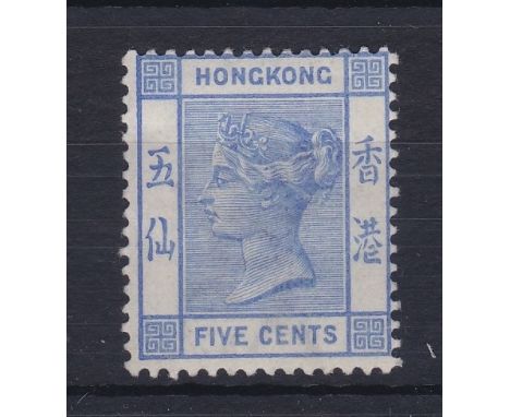 Hong Kong 1882 5 Cent Blue, S.G. 95a, fresh, m/mint S.G. £50