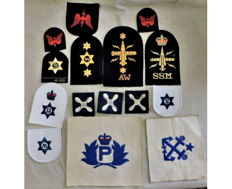 Royal Navy Patches - a collection of (13) Royal Navy trade patches, mostly No.1 dress and some No.5 service dress patches. In