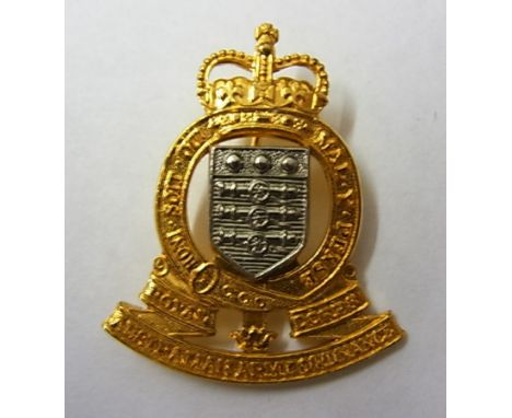 Australian Royal Army Ordnance Corps cap badge (Staybright, pin) modern issue. 