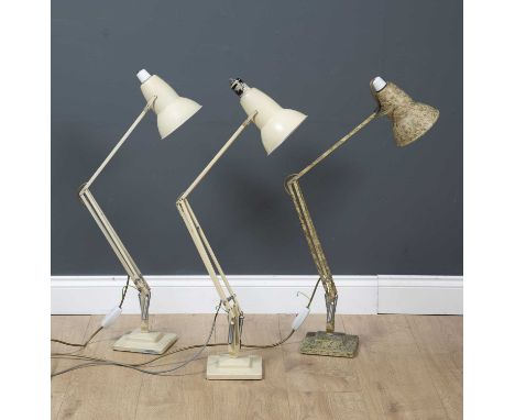 Two Herbert Terry anglepoise lamps  with stepped bases and a further Herbert terry anglepoise lamp (3)Condition report: In go