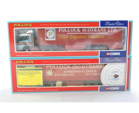 Corgi 1/50 Diecast Model Truck issue comprising no. 76401 Scania Curtainside plus No. 75205 ERF Curtainside in the livery of 