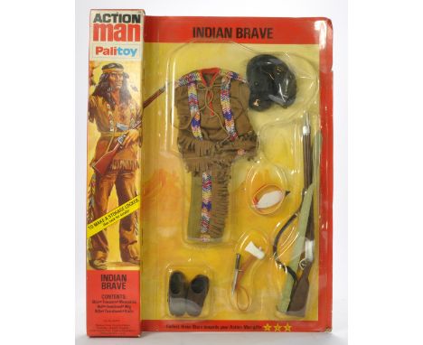Palitoy Action Man comprising No. 34401 Indian Brave Outfit. Complete with original packaging. Packaging looks to be good wit