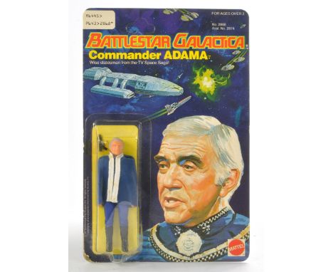 Mattel Vintage Battlestar Galactica Figure comprising Commander Adama. Factory sealed on unpunched card. Bubble good with som