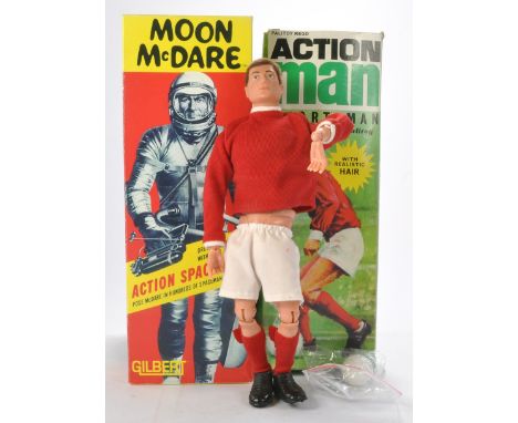 Action Man Reissue Sportsman Doll with Box plus empty reproduction Moon McDare Box. 