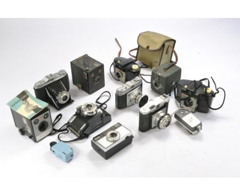 A Collection of Vintage Cameras and equipment comprising of: Kodak six - 20 Brownie Junior, Boots comet 404 - X, Kodak 'Brown
