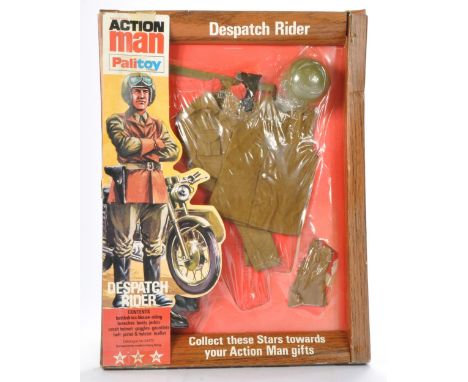 Palitoy Action Man comprising  No. 34170 Army Despatch Rider. Complete with original packaging. Packaging with some wear / re