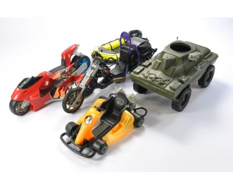 Five Action Man themed vehicles as shown. Some signs of light playwear. 