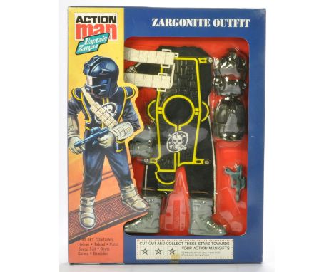 Palitoy Action Man comprising Captain Zargon Zargonite Outfit. Complete with original packaging. Packaging looks to be excell
