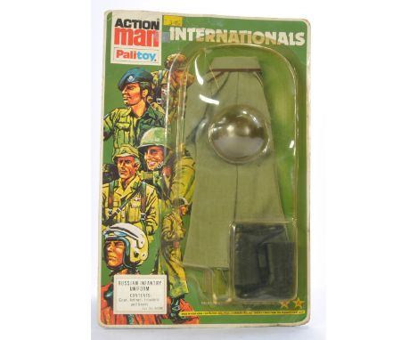 Palitoy Action Man comprising Internationals No. 34300 Russian Infantry Uniform. Complete and looks to be sealed on card. Car
