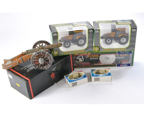 A duo of Universal Hobbies Valtra Tractor issues, limited edition Top Tractor. Plus Denx model cannon and other items as show