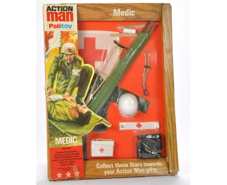Palitoy Action Man comprising No. 34165 Medic Outfit. Complete with original packaging. Packaging looks to be very good to ex