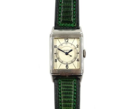 Jaeger LeCoultre Reverso staybrite wristwatch circa 1930s case no 370716 Condition Report Click here for further images, cond