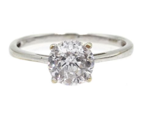 White gold single stone white topaz ring, hallmarked 9ct Condition Report Approx 2.5gm, size RClick here for further images, 