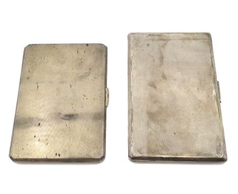 Two hallmarked silver engine turned cigarette cases approx13.5oz Condition Report Click here for further images, condition, a