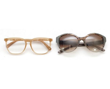 A pair of Chloe designer sunglasses, together with a pair Chloe prescription glasses. (2)