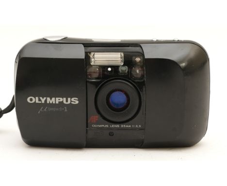 An Olympus MJU 1 compact 35mm camera. 