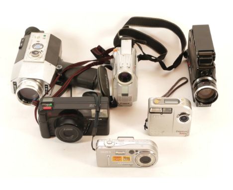 A collection of cameras and camera accessories, to include, a Yashica Super 60 and a Hanimex CPM 53. (1 box)